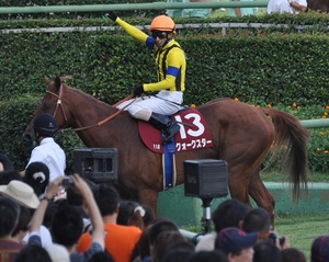 右手を上げる藤岡佑介