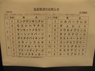 出走取消１８頭